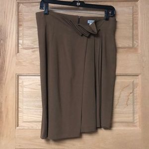 Emporio Armani Cognac Asymmetrical Pleat Skirt